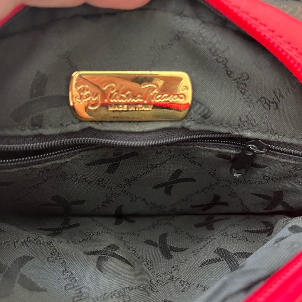 Paloma Picasso Vintage Red Leather Gold Chain Crossbody - Picture 4 of 6